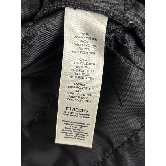 Chicos Collection Womens Sequin Quilted Vest Size 2 US Large‎ Black Holiday - Picture 6 of 7